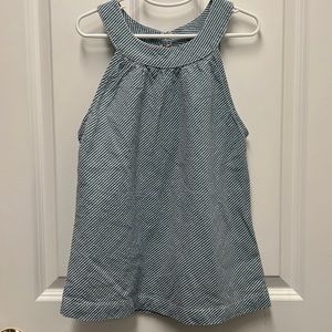 Blue and white striped top